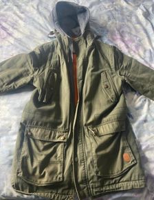 Green parka jacket