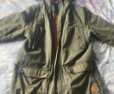 Green parka jacket