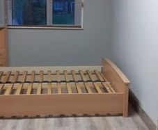 King size bed frame with large storage box.