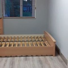 King size bed frame with large storage box.