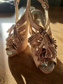 Karen Millen Leather High Heel Slingback Shoes