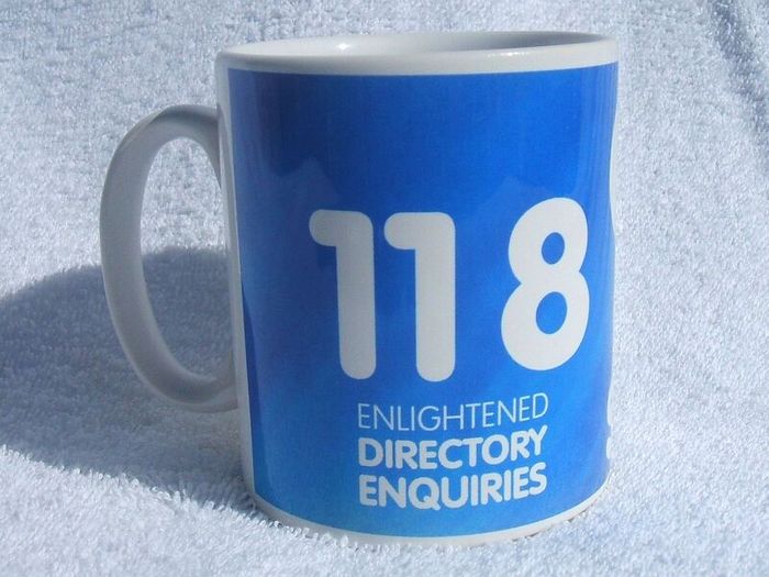 118 90 DIRECTORY ENQUIRIES (Ireland) - a scarce promotional mug for the launch of the new 118 Directory Enquiries services in Ireland (early 2000s)
