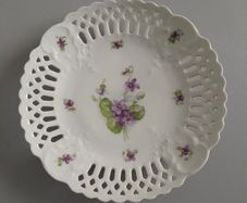 Vintage Sweet Violet - Lattice Edge Porcelain Plate