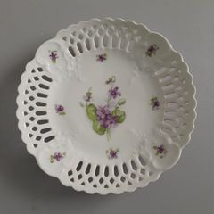 Vintage Sweet Violet - Lattice Edge Porcelain Plate
