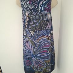 Comma Navy Multicoloured Shift dress 10 )