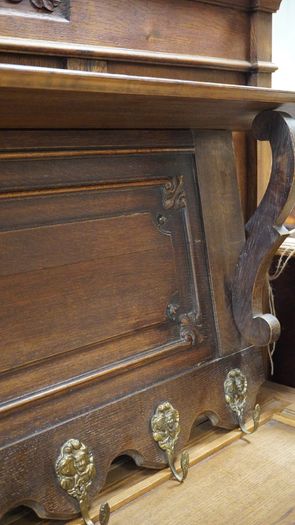 Antique French Oak Wall Coat Rack