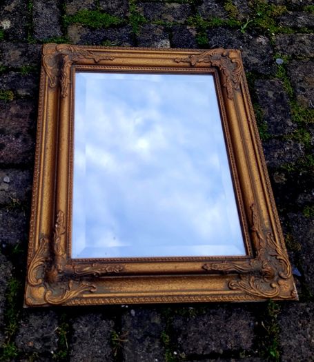 Vintage ornate gold mirror