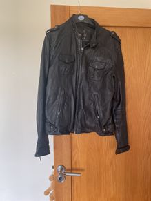Ladies real leather biker jacket