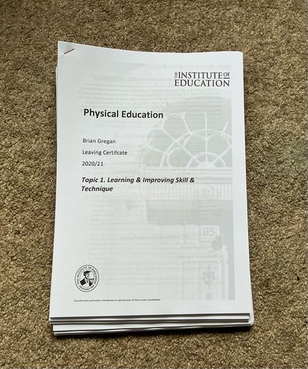 Leaving Cert Physical Education Institute Notes