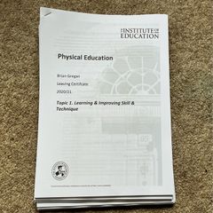 Leaving Cert Physical Education Institute Notes