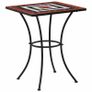 3 Piece Mosaic Bistro Set Ceramic Tile Terracotta and White Image 4