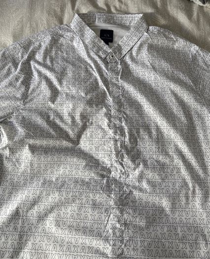 Armani Exchange White Logo Print Shirt  XL