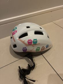 kids helmet toddler white with owls like new