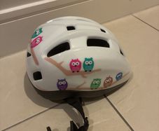 kids helmet toddler white with owls like new