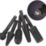 5PCS Woodworking Twist Drill Bits,Rotary Burr Set Carving Tool 6mm(1/4) Shank Electrical Tools Carpentry Cutting Rotating Embossed Grinding Head Image 3