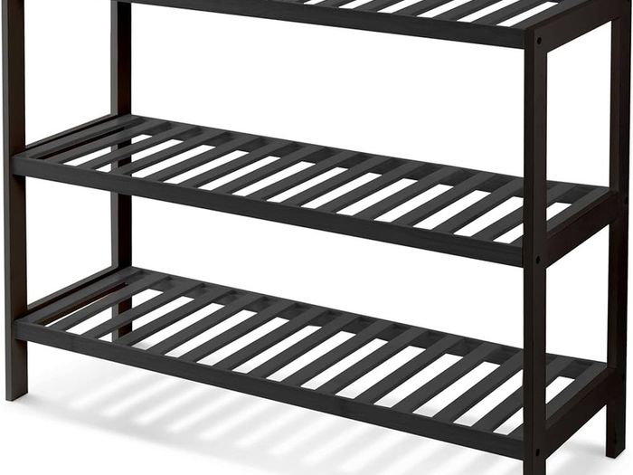 NEW SALE | 3 Tier Natural Bamboo Shoe Rack Easy Assembly & Strong Design Shelf Organiser Ideal for Bedroom,Bathroom,Hallway & Small Spaces Large Capacity Up to 12 Pairs of Shoes(55x70x25cm)