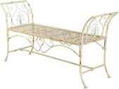 Garden Bench Shabby Chic White Iron Nostalgia   Bench  White Garden Bench Country House
