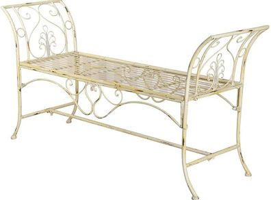 Garden Bench Shabby Chic White Iron Nostalgia   Bench  White Garden Bench Country House