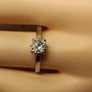 White Gold Natural Diamond Solitaire Engagement ring (Bargain Price) Image 2