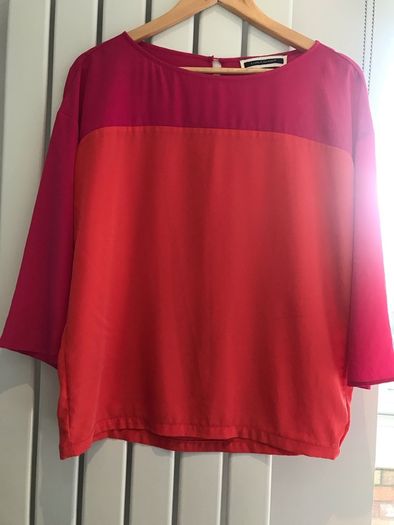 Luisa Cerano orange and pink blouse (size 10)