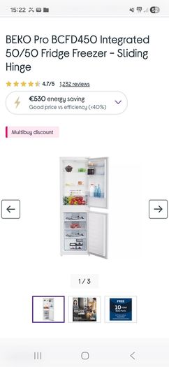 Beko integrated fridge freezer