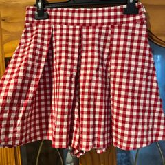 Brand new Zara flared red checked shorts size S UK8 EU36 Postage included