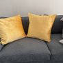 Paul Costello extra large gold velvet cushion Image 3