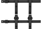 Sliding Door Hardware Kits 2 pcs 200 cm Steel Black