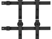 Sliding Door Hardware Kits 2 pcs 200 cm Steel Black