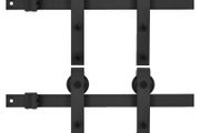 Sliding Door Hardware Kits 2 pcs 200 cm Steel Black