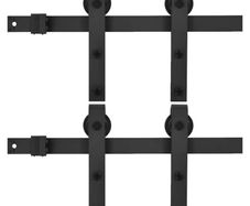 Sliding Door Hardware Kits 2 pcs 200 cm Steel Black