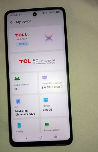 TCL 50 Nxtpaper 5g 16 GB ram 256gb rom