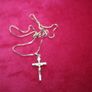9ct Yellow Gold 375 Pendant Cross on a 9ct Yellow Gold 375 Chain Necklaces 3,5g Image 2
