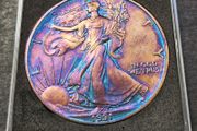 USA 1991 Silver Eagle Toned 1 Dollar Coin