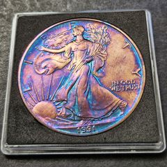 USA 1991 Silver Eagle Toned 1 Dollar Coin