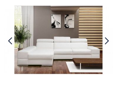 Italian REAL White Leather Sofa