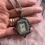 Vintage Sterling Silver Watch pendant on chain Image 4