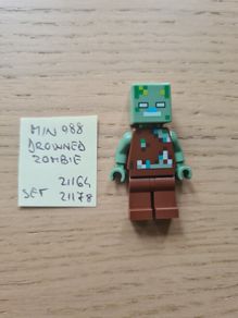 lego mino88 drowned zombie, set minwcraft 21164, 21178