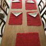 6 red woven place mats and 4 napkins Image 2