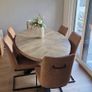 Ez Living Oval Rustic Oak Dining Table and Chairs Image 9