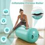 Inflatable Air Roller Gymnastics Barrel,100 x 60cm(23.6X39.4in) Gymnastics Tumbling Roller Barrel for Backhandspring, Yoga, Cheerleading Training, Home Gym Balance Equipment with Electric Pump, Green Image 3
