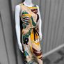 New Primark Vintage Style Nautical Chain Print Midi Dress Image 2