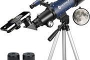Telescope for Adults Beginners, 70mm Aperture 400mm AZ Mount Fully Multi-Coated Optics Refractor Portable Telescopes, Travel Telescope with Tripod and Phone Adapter-Blue
