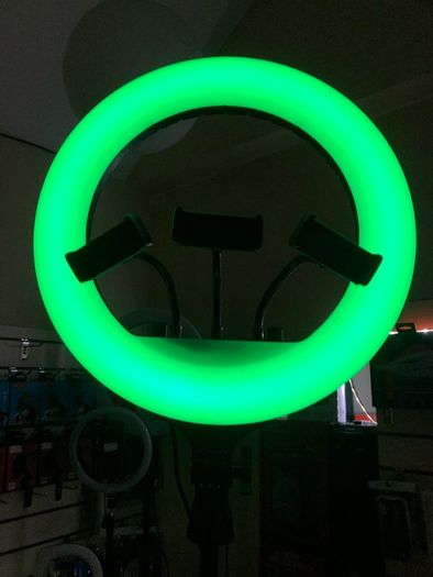 14 Inch RGB Ring Light w Remote and 3 Phone Holders + music sinc