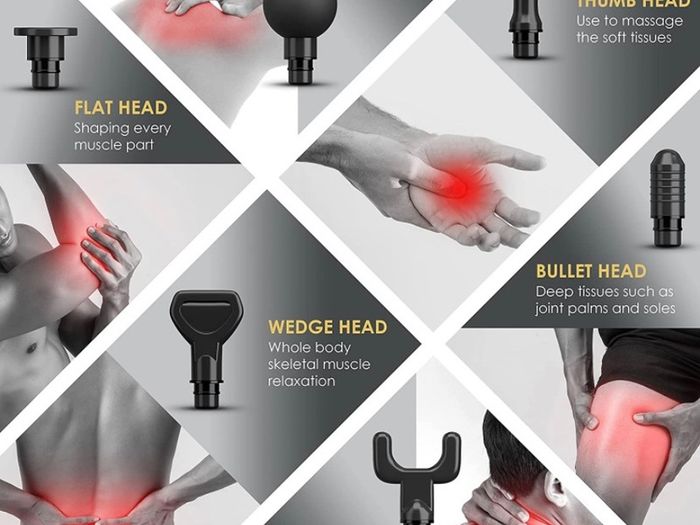 Premium Muscle Massage Gun Deep Tissue Muscle Massager - 30 Speeds High Speed Handheld Percussion Massager - LCD Touch Screen - 6 Massage Heads (FREE POSTAGE)