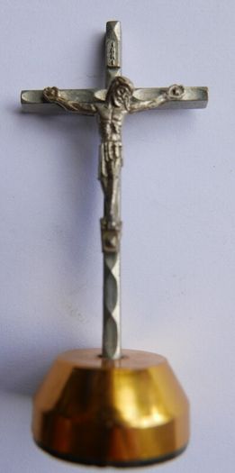 Vintage Small Crucifix INRI Cross Vintage Jesus Statue Chirstian