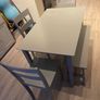 Grey kitchen dining table, bench and two chairs set Image 3