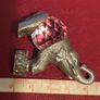 Vintage Pewter and Crystal Miniature Elephant Figurine Image 4