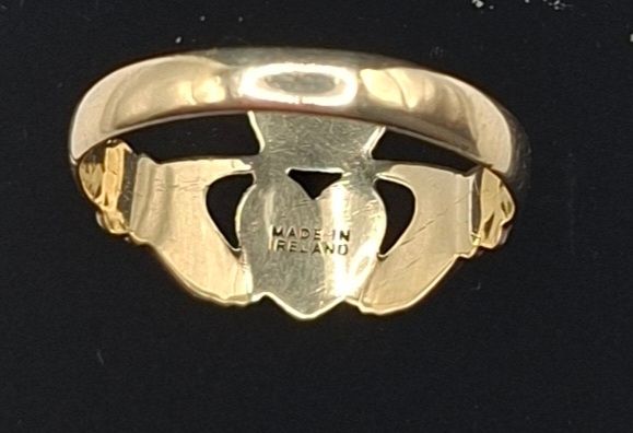 Vintage 9ct yellow gold claddagh rings