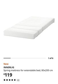 Spring mattress for extendable bed
